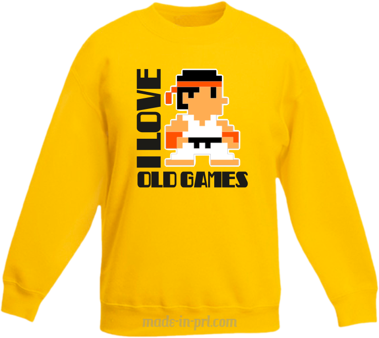 I LOVE OLD GAMES - Bluza dziecięca standard bez kaptura żółta 