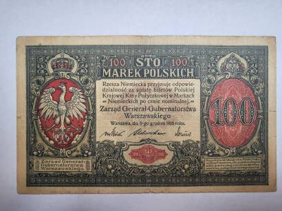 Banknot 100 Marek Polskich 1916 r.