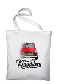Jeżdżę klasykiem Mini Morris - torba zakupowa bawełniana biała
