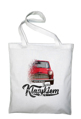 Jeżdżę klasykiem Mini Morris - torba zakupowa bawełniana 