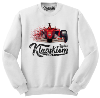 Jeżdżę klasykiem Formuła 1 - bluza męska standard biała