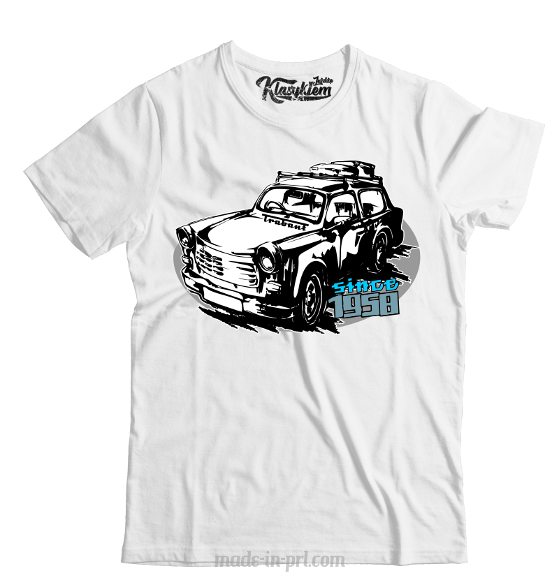 Trabant since 1958 Wakacje - koszulka męska biała