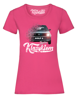 Jeżdżę klasykiem GOLF 2 - top damski różowy