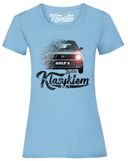 Jeżdżę klasykiem GOLF 2 - top damski błękitny
