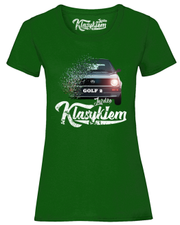 Jeżdżę klasykiem GOLF 2 - top damski zielony