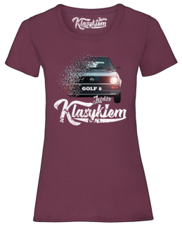Jeżdżę klasykiem GOLF 2 - top damski burgundowy