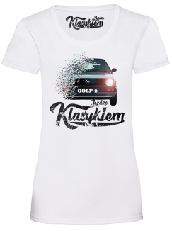 Jeżdżę klasykiem GOLF 2 - top damski biały
