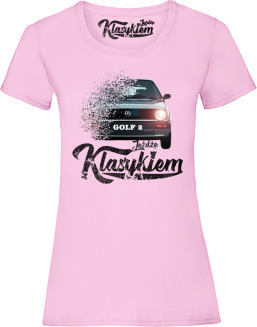 Jeżdżę klasykiem GOLF 2 - top damski różowy