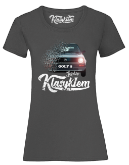 Jeżdżę klasykiem GOLF 2 - top damski szary
