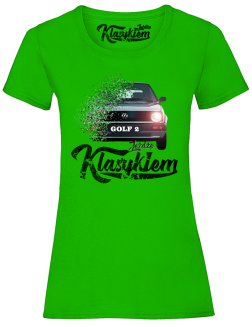 Jeżdżę klasykiem GOLF 2 - top damski zielony