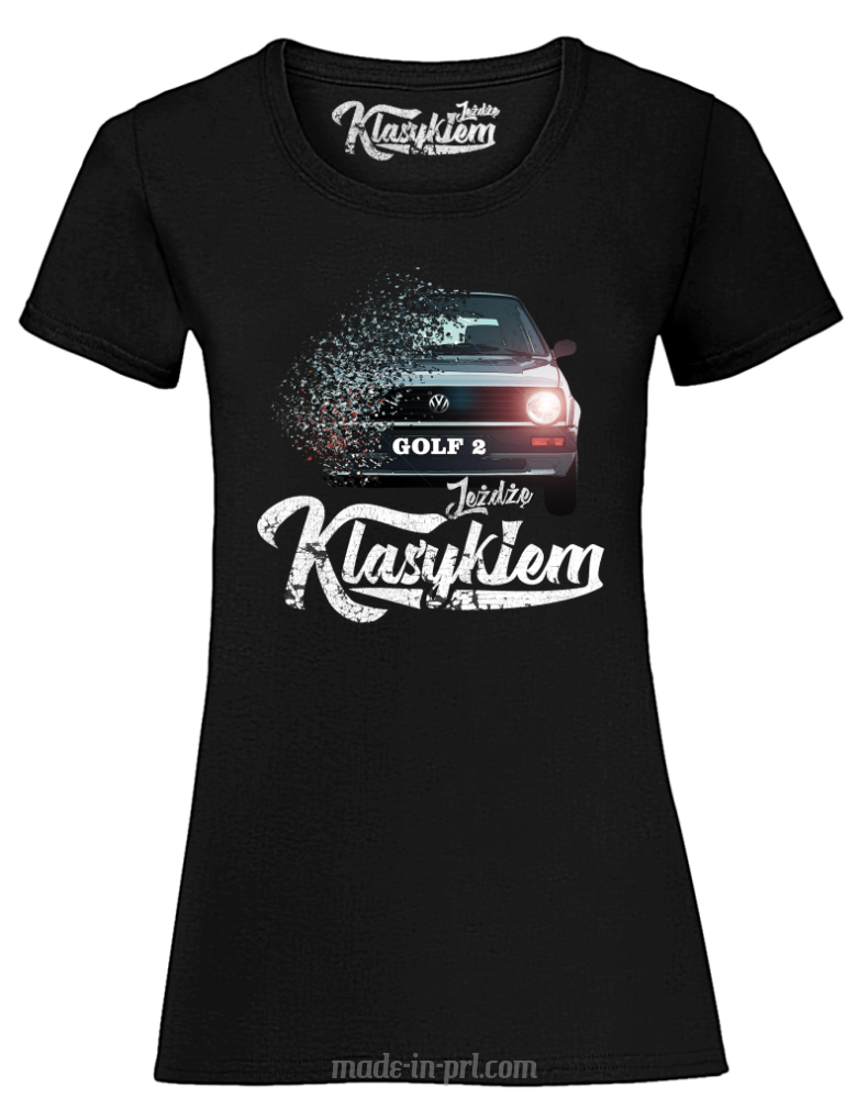Jeżdżę klasykiem GOLF 2 - top damski czarny