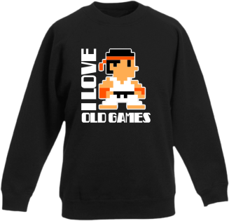 I LOVE OLD GAMES - Bluza dziecięca standard bez kaptura czarna 