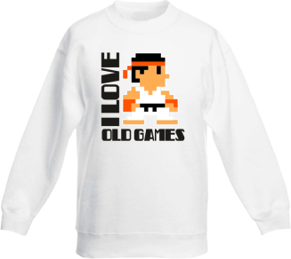I LOVE OLD GAMES - Bluza dziecięca standard bez kaptura biała 