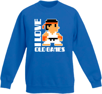 I LOVE OLD GAMES - Bluza dziecięca standard bez kaptura niebieska 