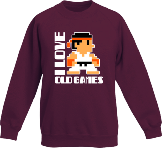 I LOVE OLD GAMES - Bluza dziecięca standard bez kaptura burgund 