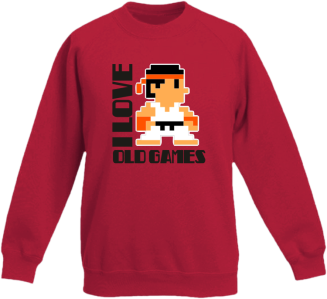 I LOVE OLD GAMES - Bluza dziecięca standard bez kaptura czerwona 