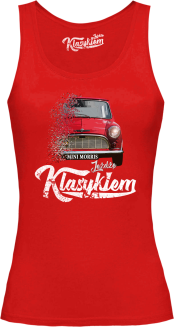 Jeżdżę klasykiem Mini Morris - top damski czerwony