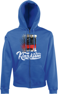 Jeżdżę klasykiem Jelcz Berliet PR110 - bluza męska kaptur na zamek niebieska