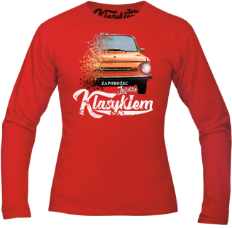 Jeżdżę klasykiem Zaporożec - longsleeve męski czerwony