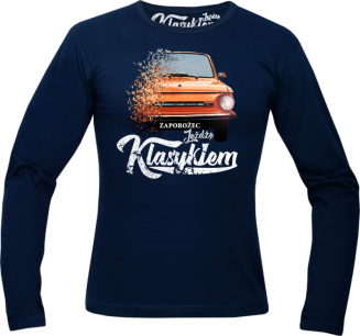 Jeżdżę klasykiem Zaporożec - longsleeve męski granatowa