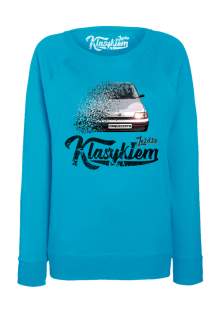 Jeżdżę klasykiem CINQUECENTO - bluza damska standard turkusowa