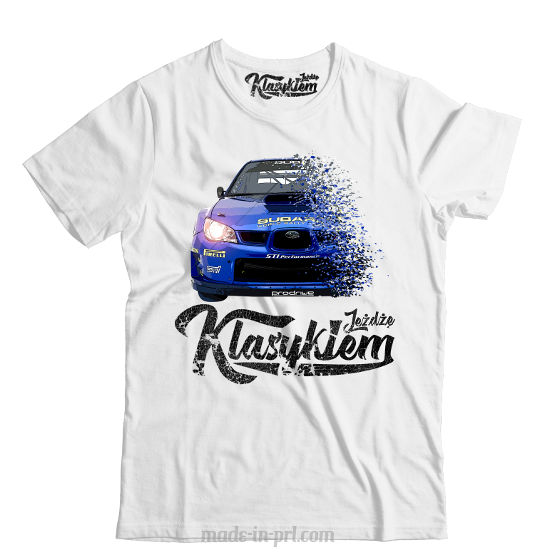 Jeżdżę klasykiem Subaru Impreza WRX - koszulka męska
