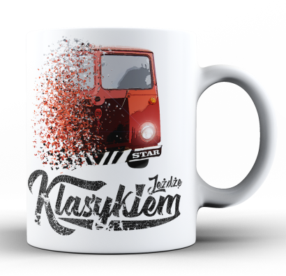 Jeżdżę Klasykiem Star Auto - kubek biały ceramiczny 330ml