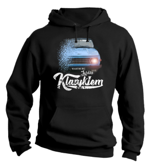 Jeżdżę klasykiem Wartburg - bluza męska z kapturem czarny
