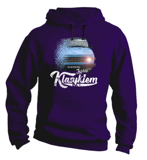 Jeżdżę klasykiem Wartburg - bluza męska z kapturem fioletowy