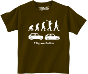 126p Evolution - koszulka dziecięca brązowa