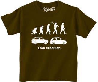 126p Evolution - koszulka dziecięca brązowa