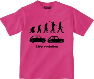 126p Evolution - koszulka dziecięca fuksjowa