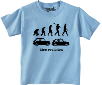 126p Evolution - koszulka dziecięca błękitna