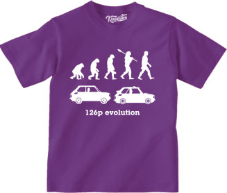 126p Evolution - koszulka dziecięca fioletowa