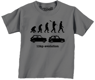126p Evolution - koszulka dziecięca szara