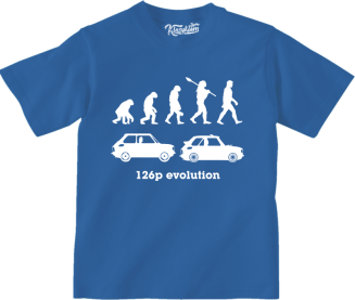126p Evolution - koszulka dziecięca niebieska