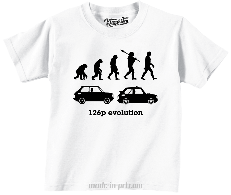 126p Evolution - koszulka dziecięca biała