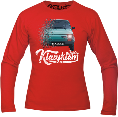 Jeżdżę klasykiem Fiat 126p Zielony Maluch - longsleeve męski