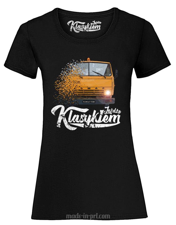 Jeżdżę klasykiem Kamaz 5320 - koszulka damska czarna