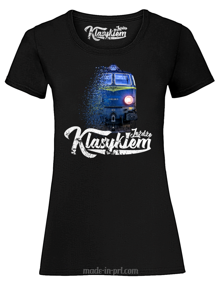 Jeżdżę klasykiem Stary Pociąg PKP  - koszulka damska