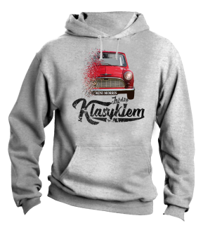 Jeżdżę klasykiem Mini Morris - bluza męska z kapturem melanż 