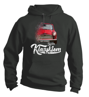 Jeżdżę klasykiem Mini Morris - bluza męska z kapturem szara