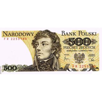 KUBEK Z BANKNOTEM 500 ZŁ TADEUSZ KOŚCIUSZKO PRL 1982 POLSKA - 2