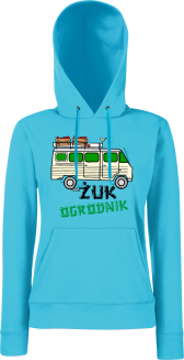 Żuk Ogrodnik Wektor - bluza damska z kapturem turkusowa