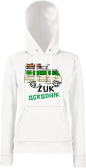Żuk Ogrodnik Wektor - bluza damska z kapturem biała