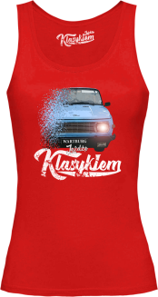 Jeżdżę klasykiem Wartburg - top damski czerwony