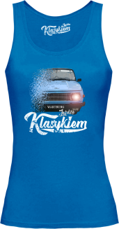 Jeżdżę klasykiem Wartburg - top damski niebieski