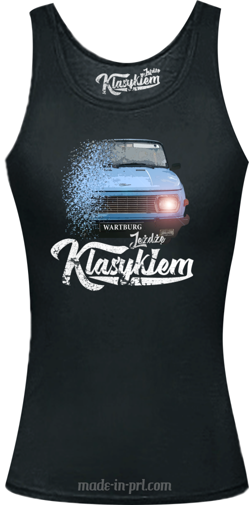 Jeżdżę klasykiem Wartburg - top damski czarny