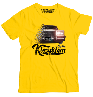 Jeżdżę klasykiem Cadillac Classic Brougham - koszulka męska żółta