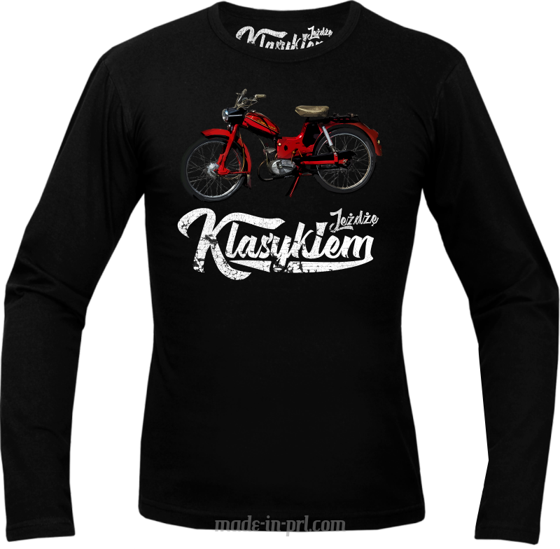 Jeżdżę klasykiem Motorynka Komar - longsleeve męski czarny